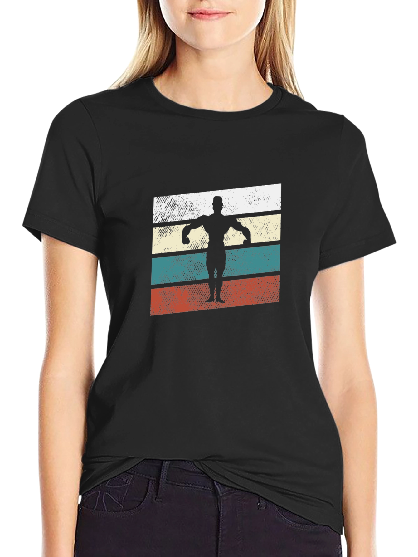 Retro Bodybuilder T-Shirt - Classic Gym Style