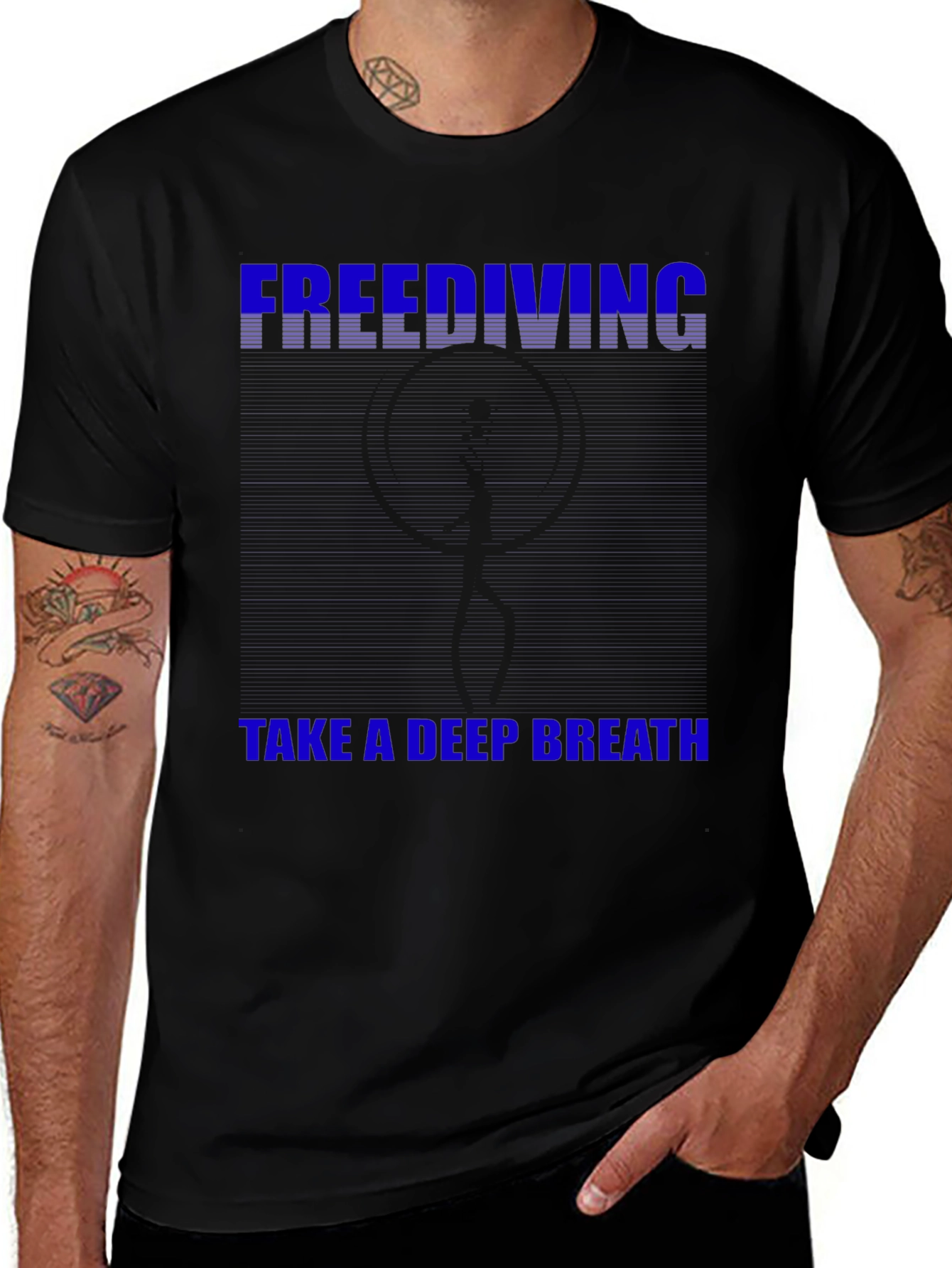 Freediving Take a Deep Breath Black T-Shirt