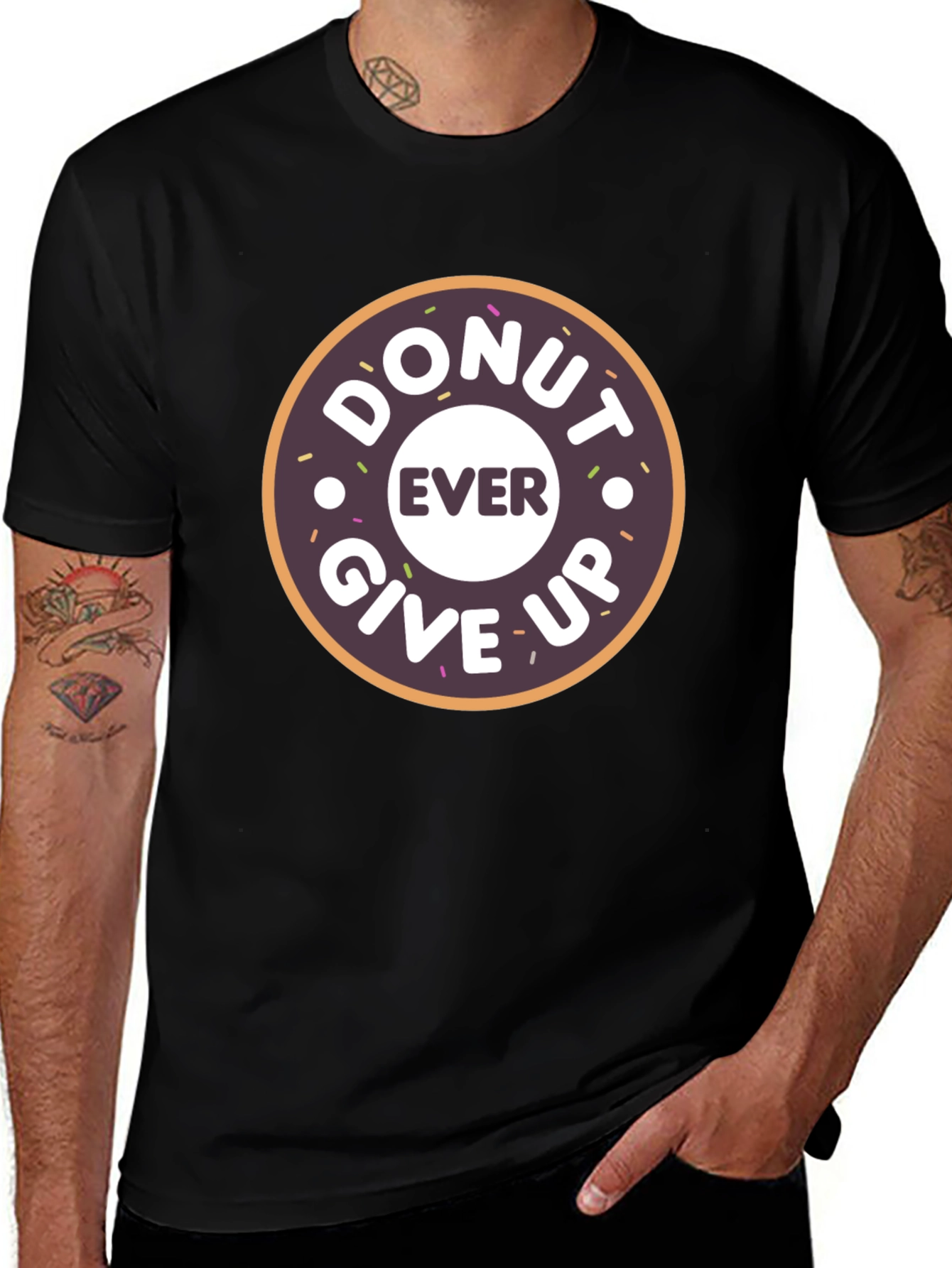 Donut Ever Give Up Graphic T-Shirt