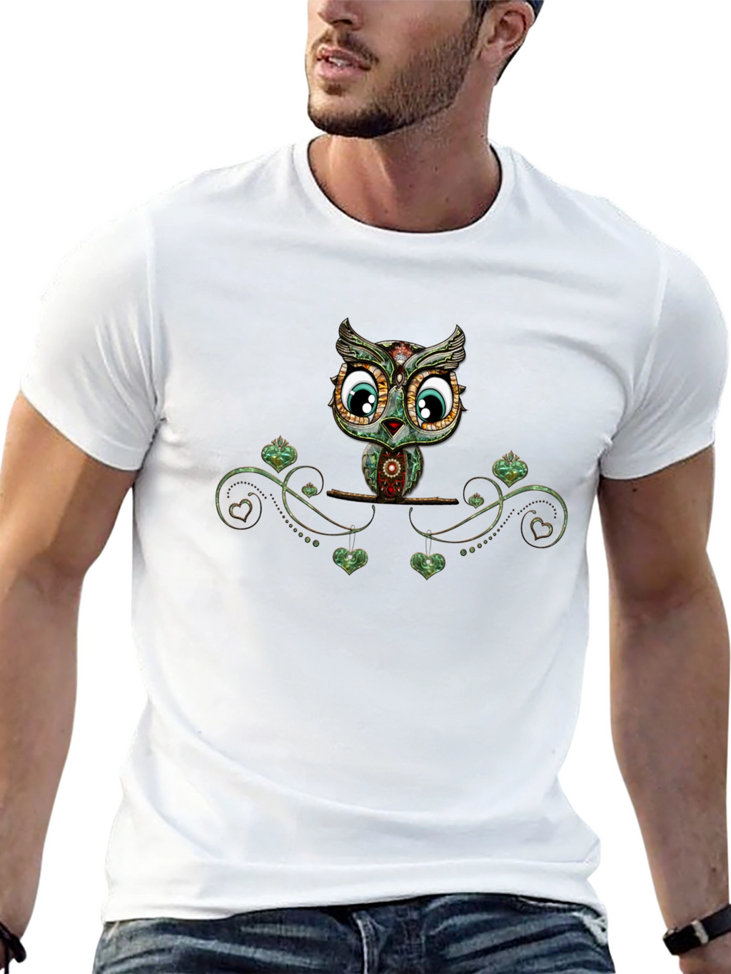Owl Graphic Print T-Shirt - Unique Design