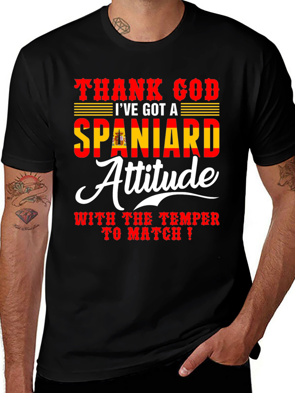 Spanish Attitude T-Shirt - Mens Black Tee