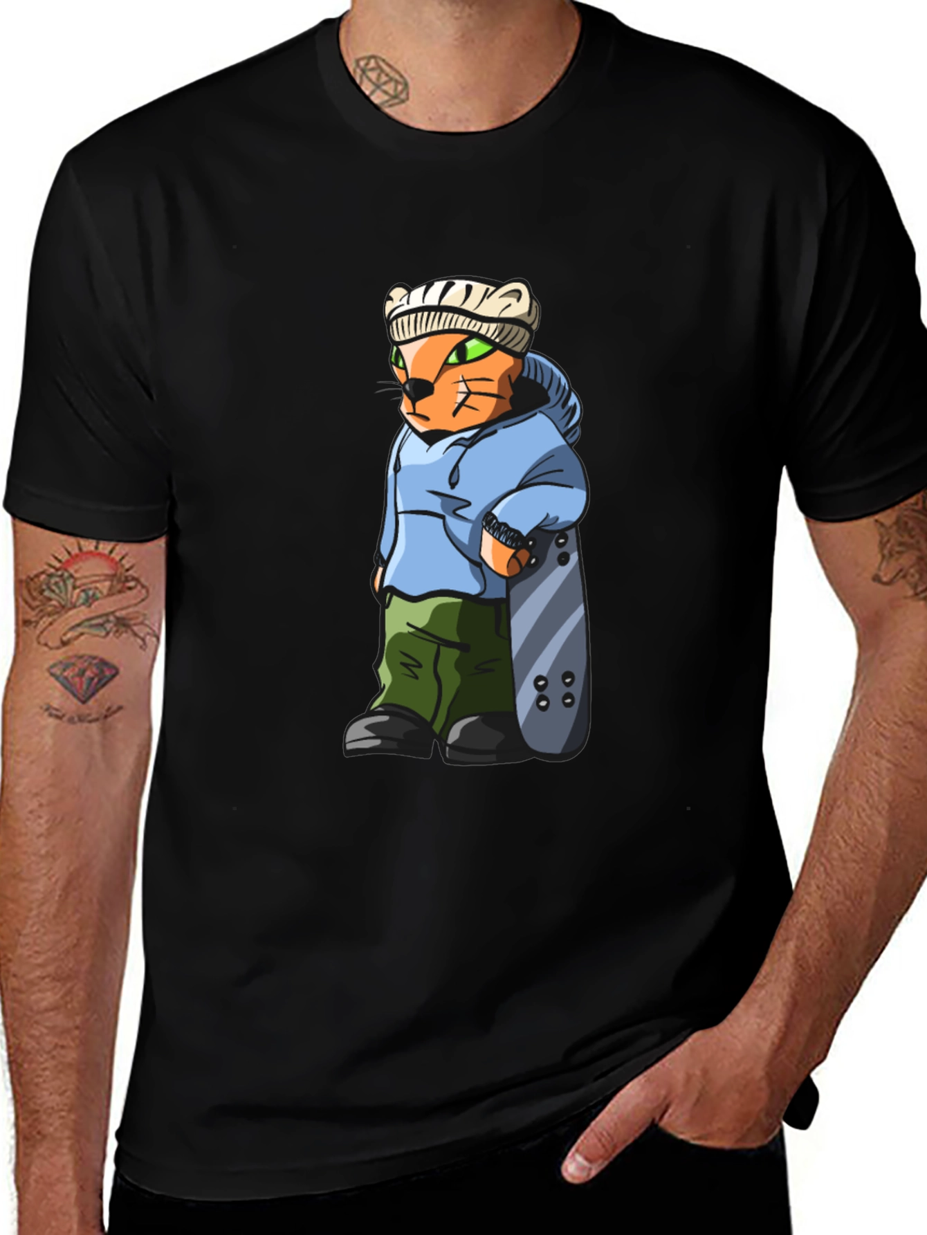 Cool Cat Skater Graphic Tee
