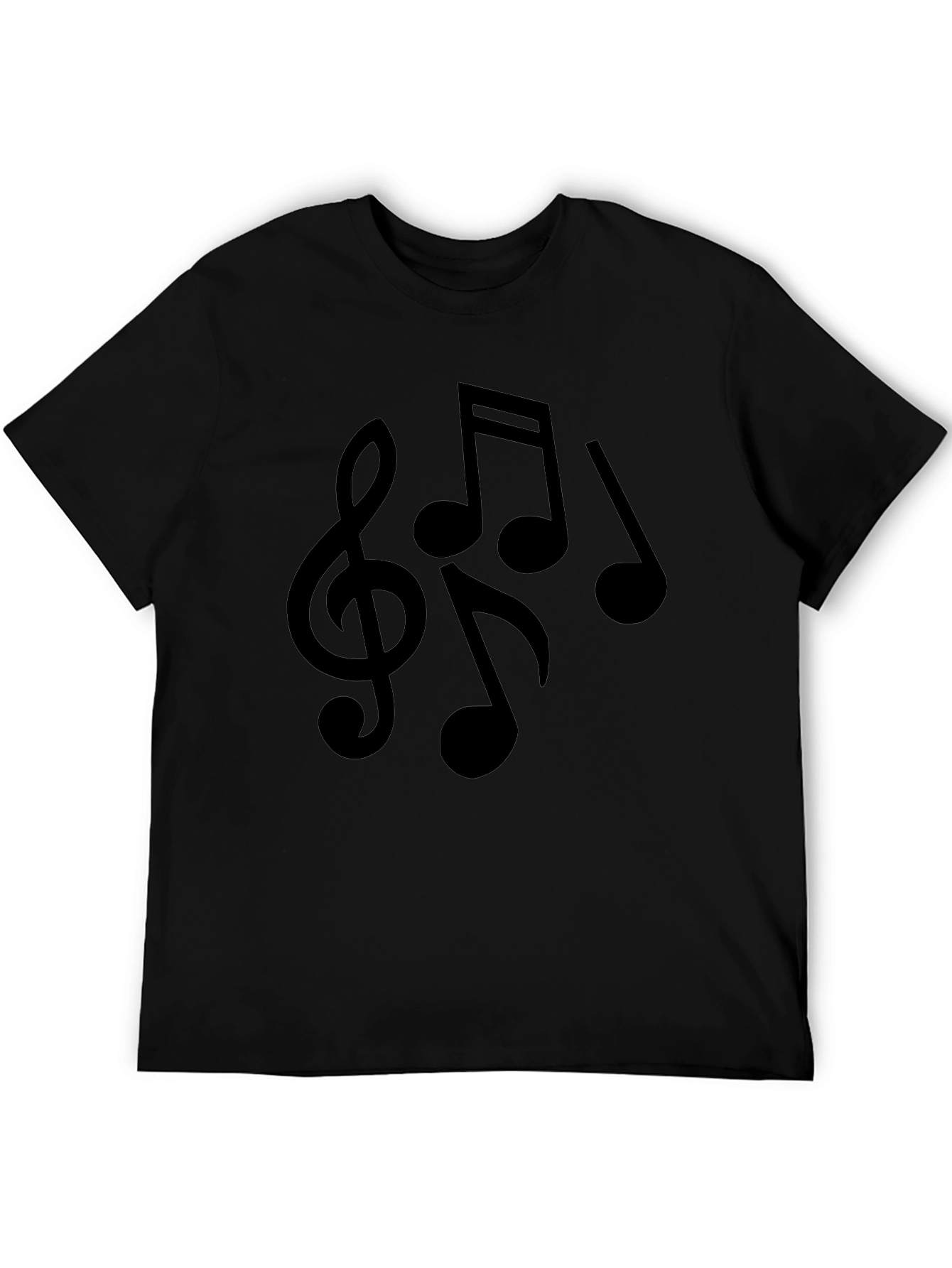 Musical Notes Graphic Tee - Black