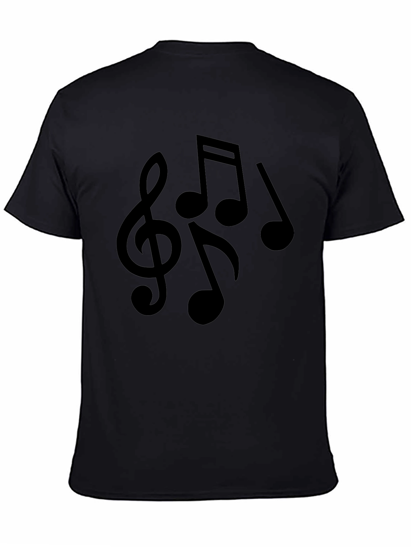 Musical Notes Graphic Tee - Black