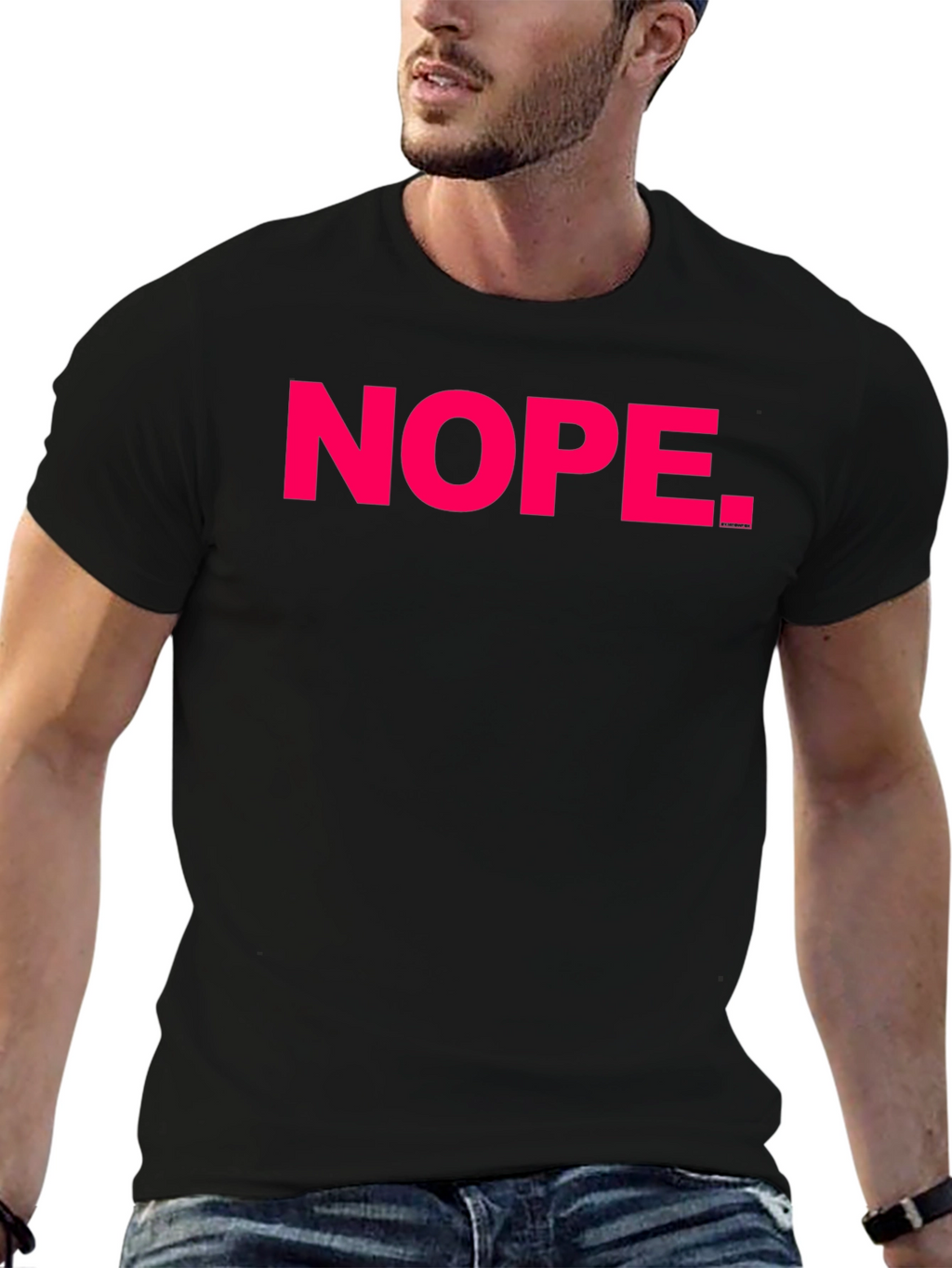 Nope Graphic Tee - Casual Black Cotton T-Shirt