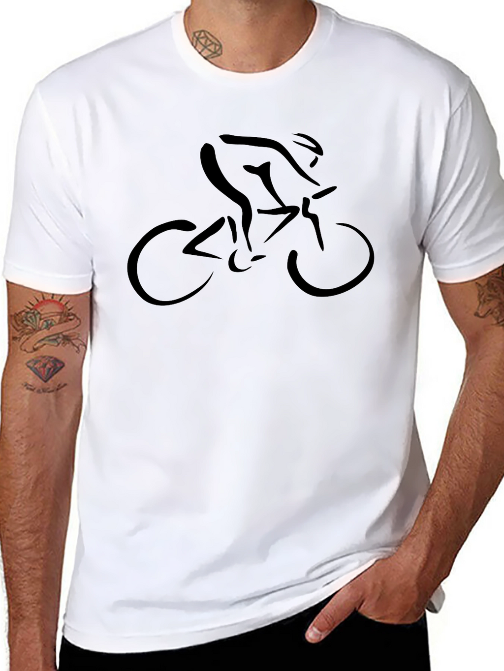 Black Cycling Silhouette Graphic Tee