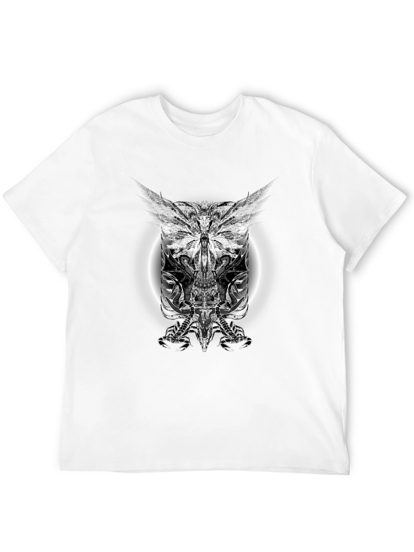 Black T-Shirt with Gothic Scorpion Design