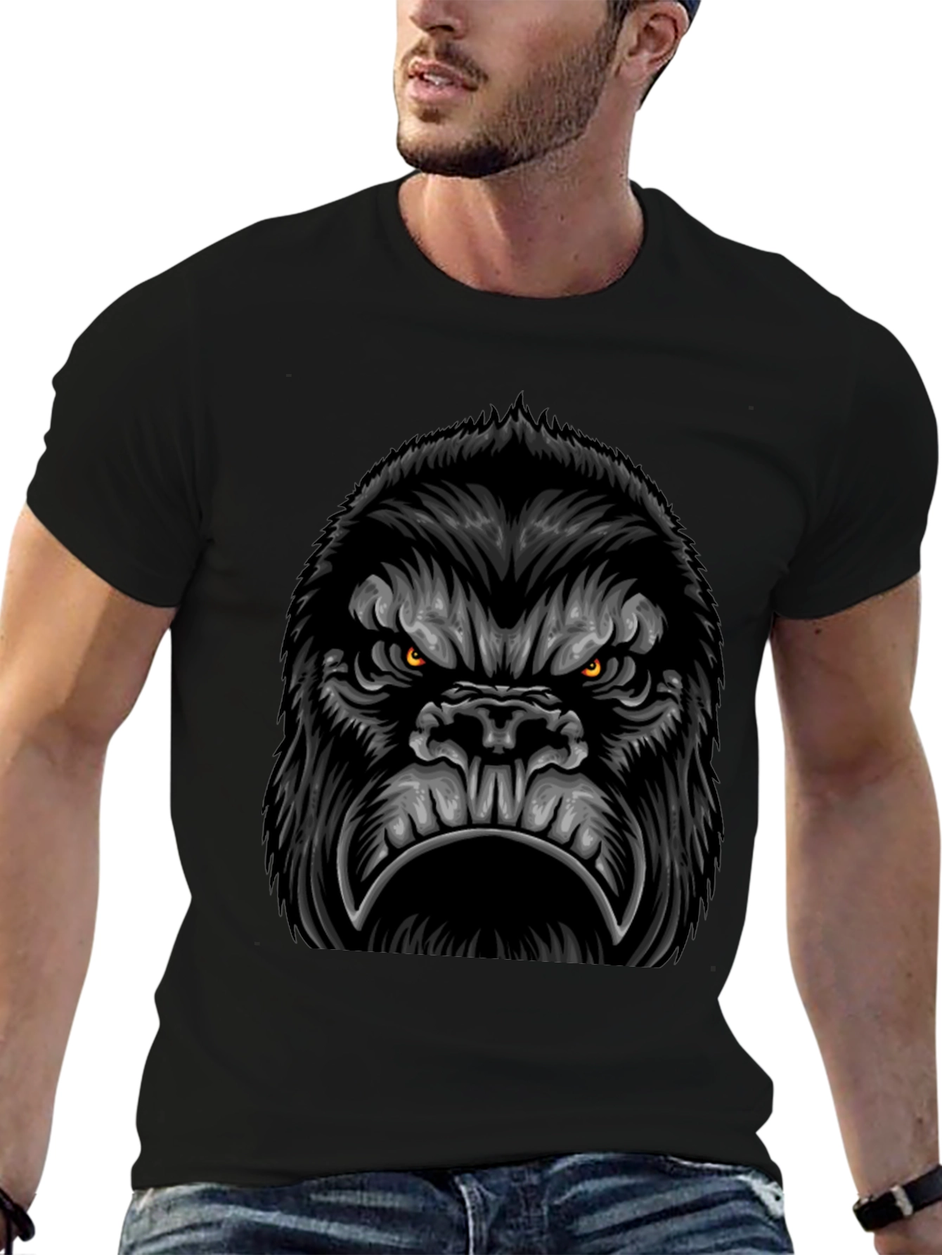 Gorilla Graphic Black T-Shirt - Mens Cool Tee