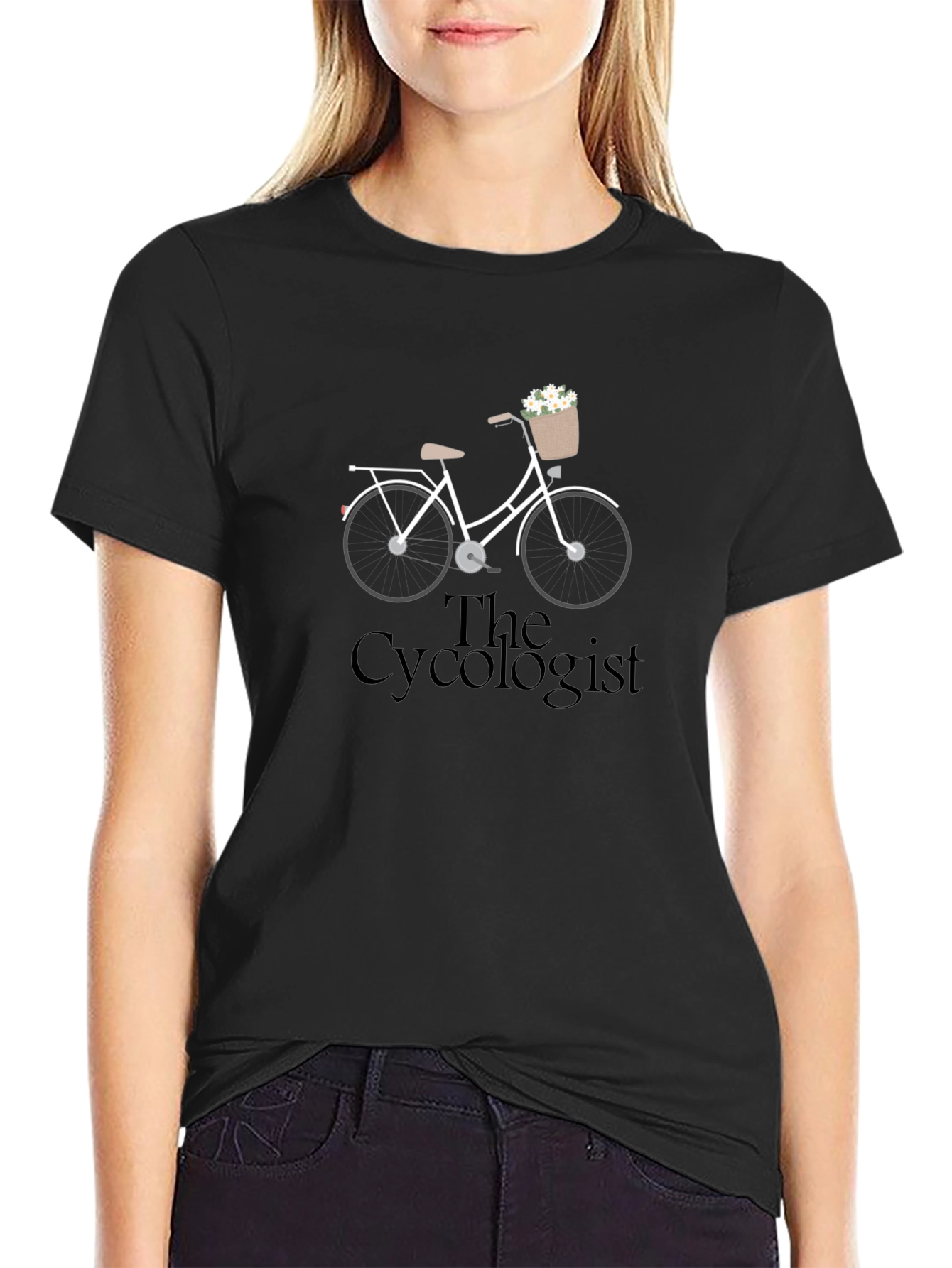 The Cycologist T-Shirt - Bicycle & Flowers Graphic Tee