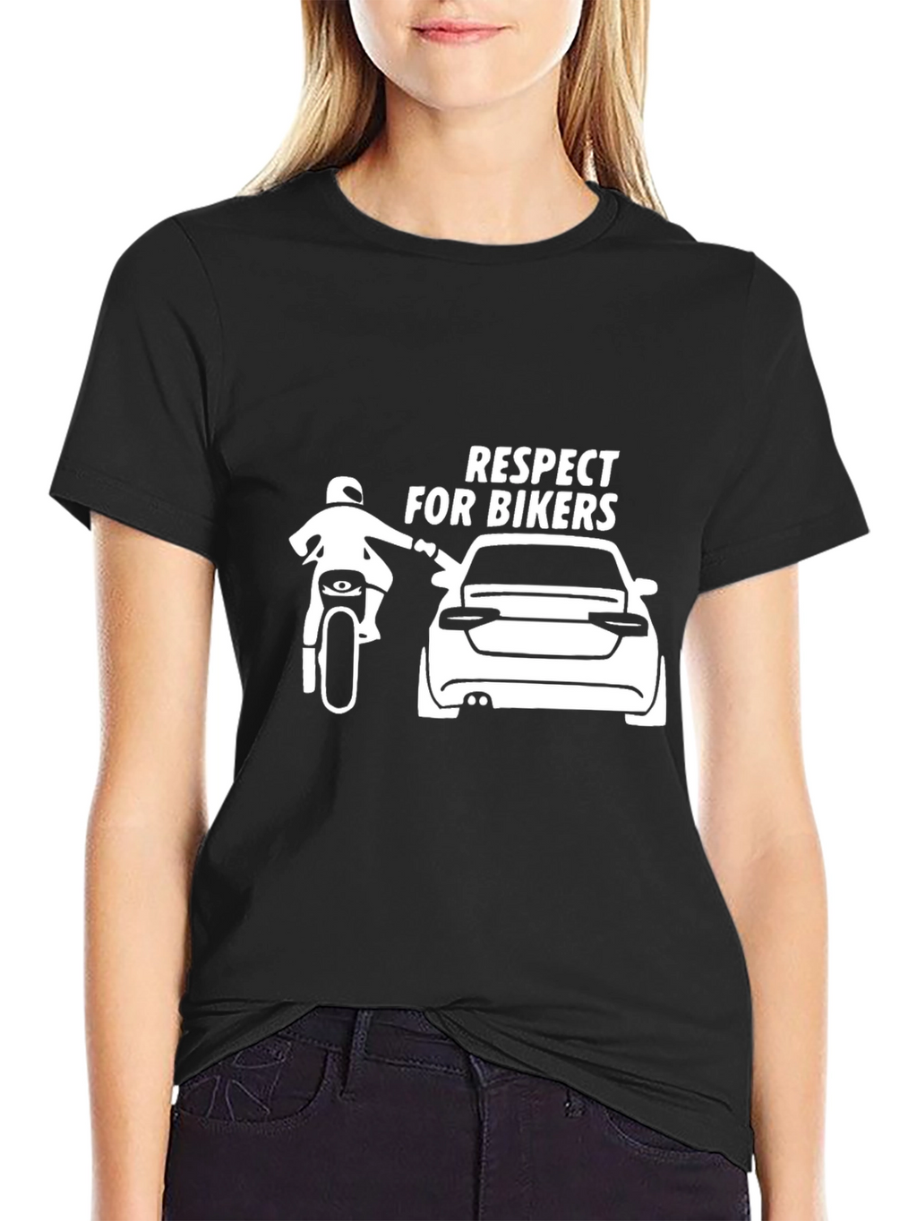 Respect for Bikers Graphic T-Shirt - Black