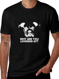 Dog Graphic Print Black T-Shirt