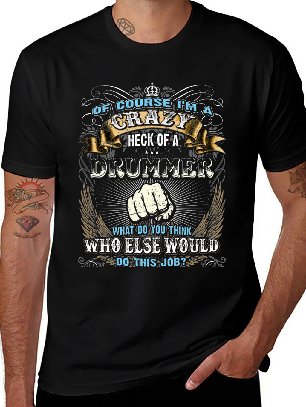 Crazy Drummer T-Shirt - Musician Gift