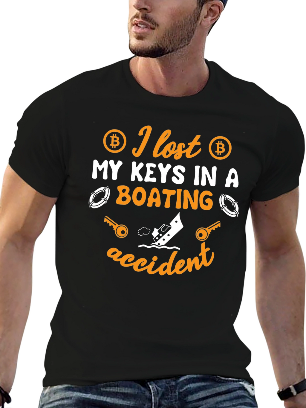 Bitcoin Keys Lost Boating Accident T-Shirt
