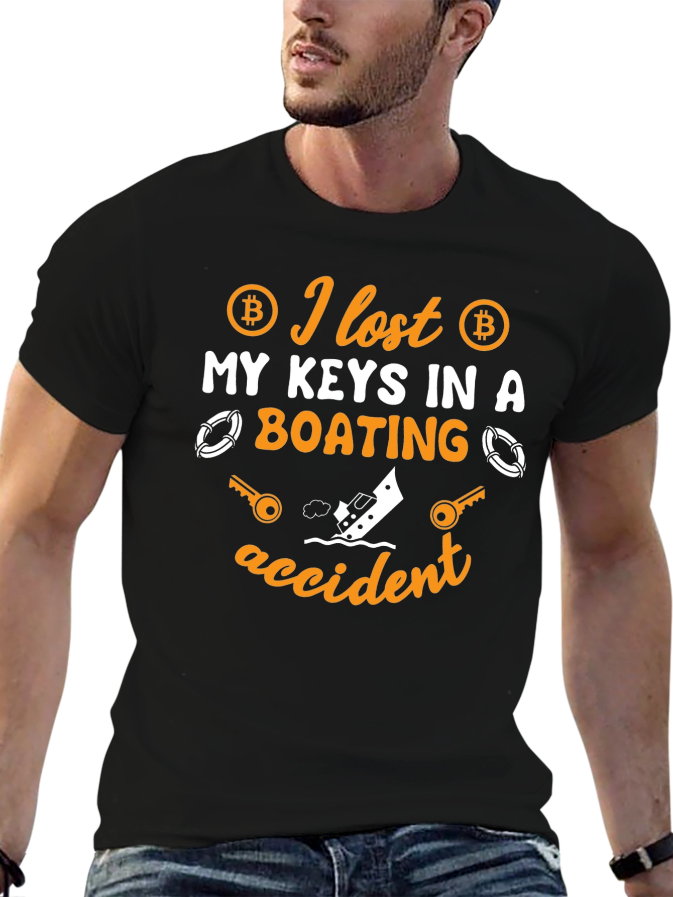 Bitcoin Keys Lost Boating Accident T-Shirt