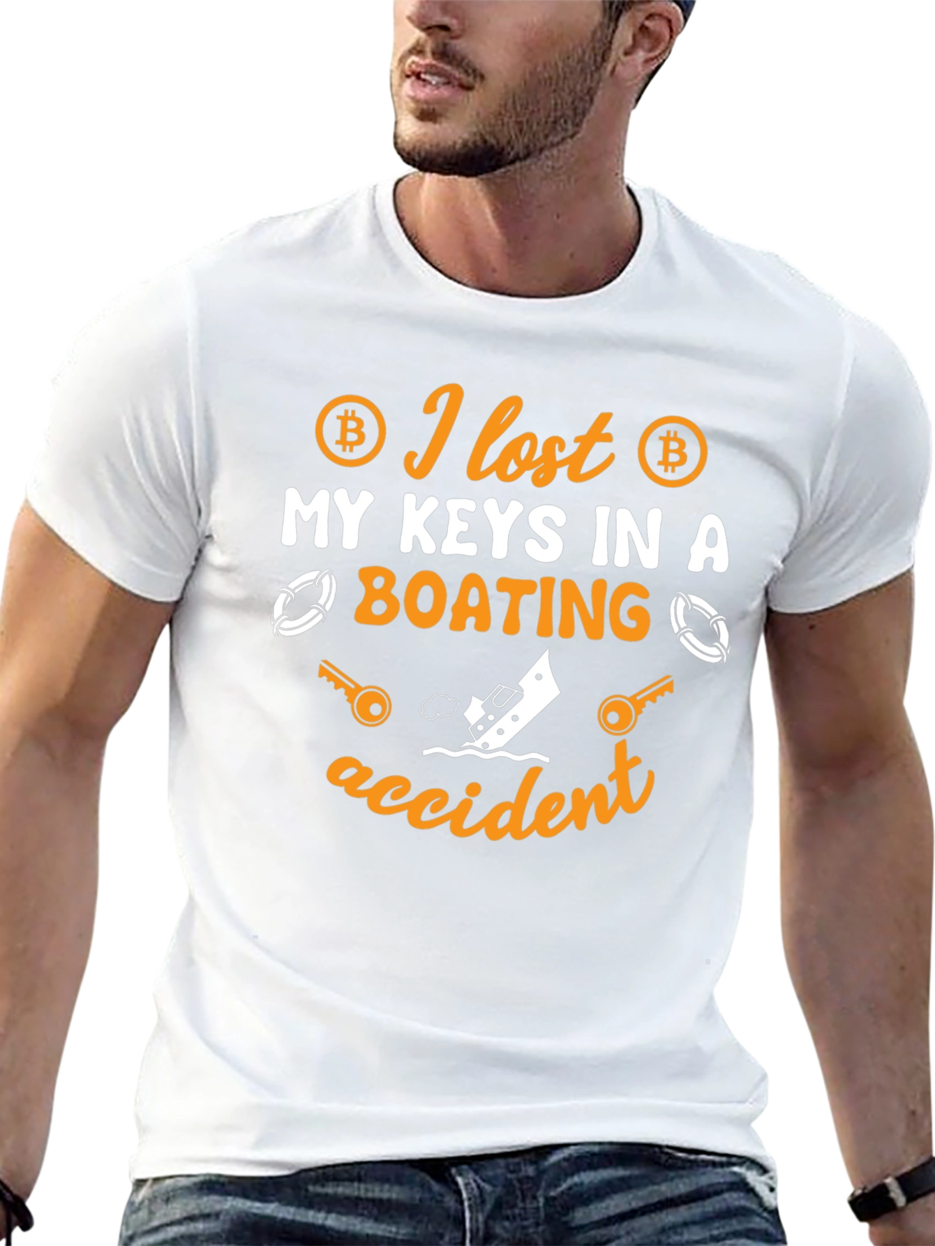 Bitcoin Keys Lost Boating Accident T-Shirt