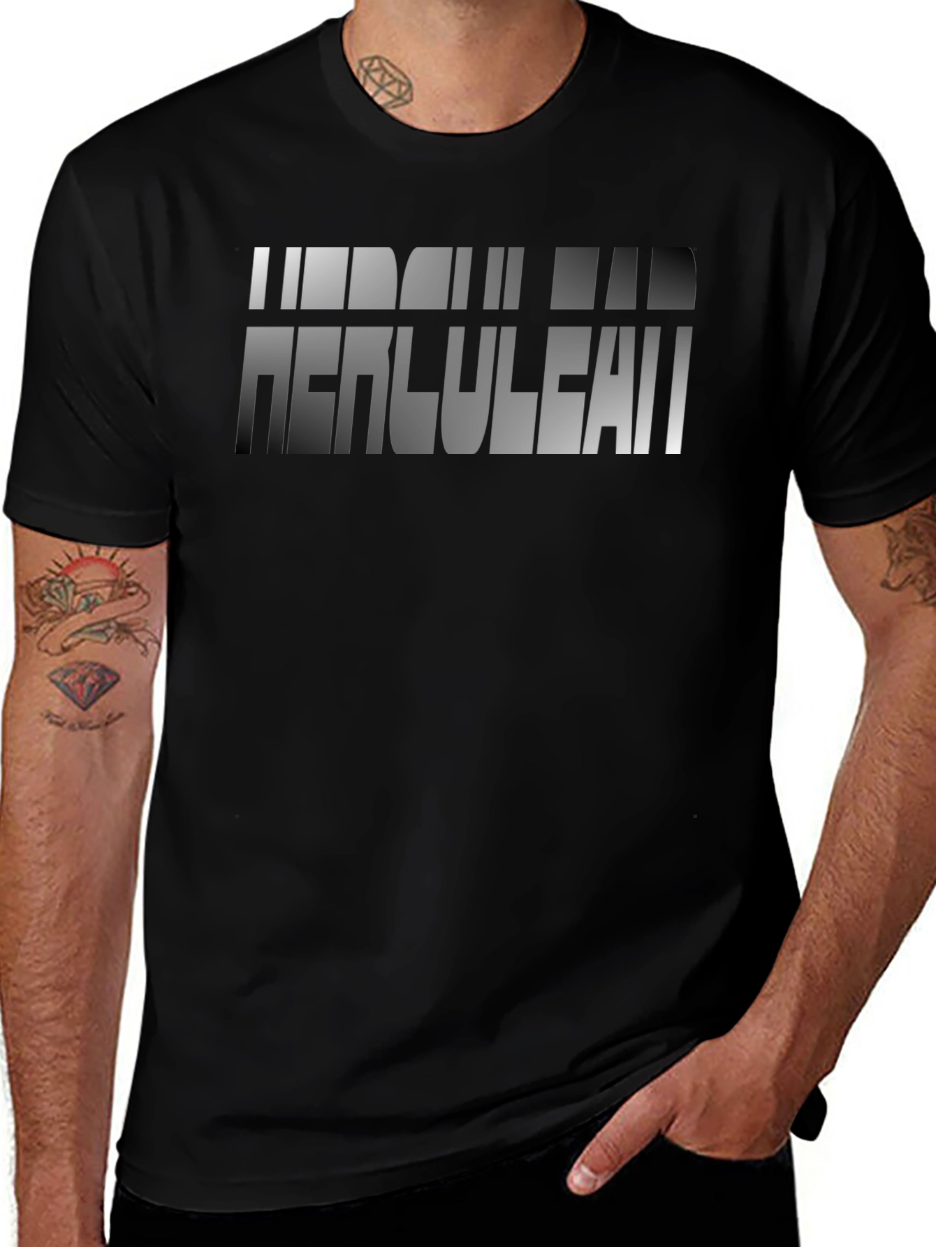 Herculian Dad Graphic Tee - Black Cotton Blend