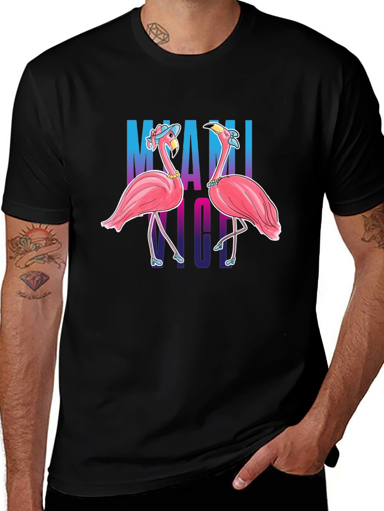 Miami Nights Flamingo T-Shirt