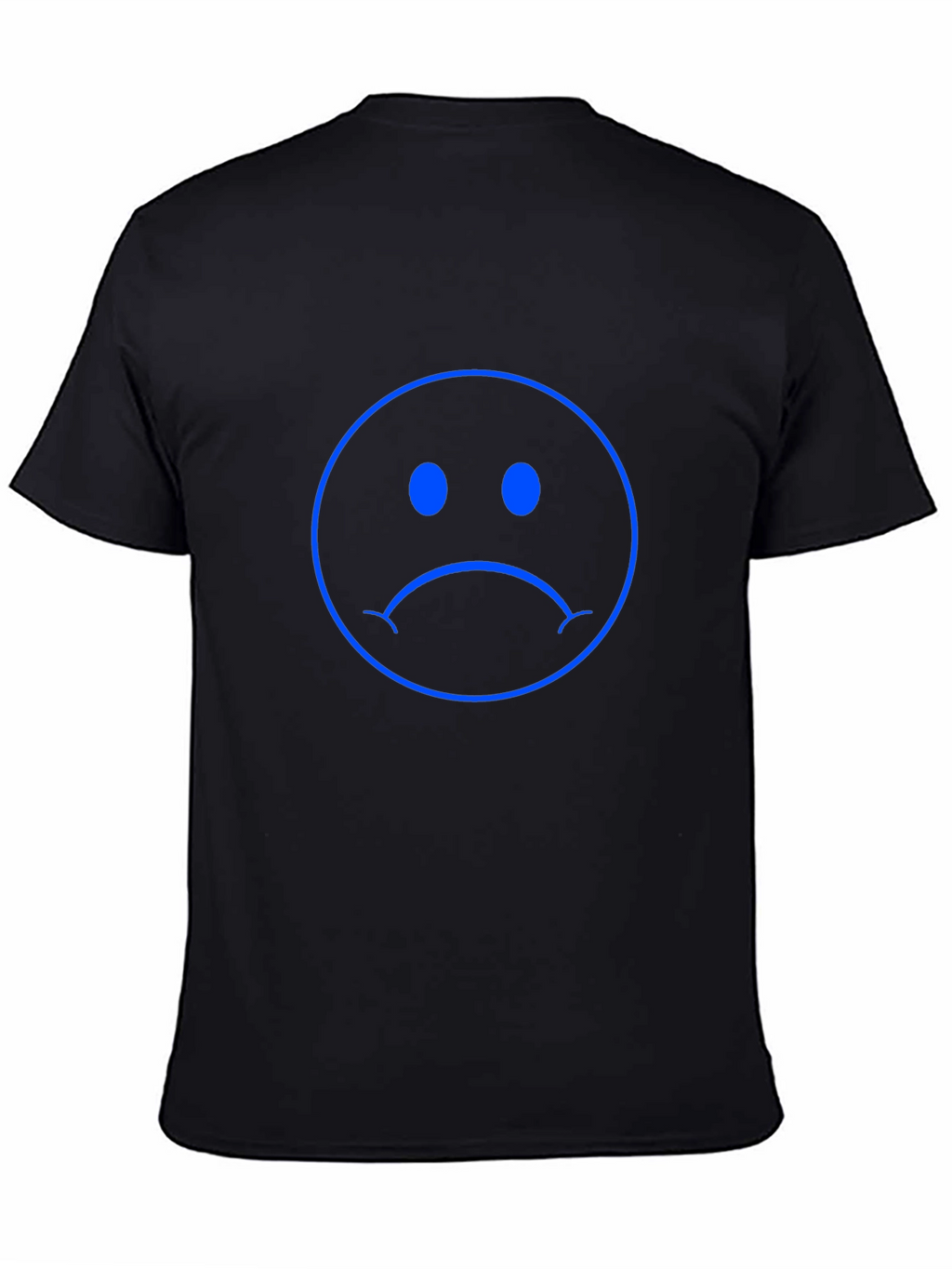 Sad Face Graphic Tee - Black Cotton Comfort