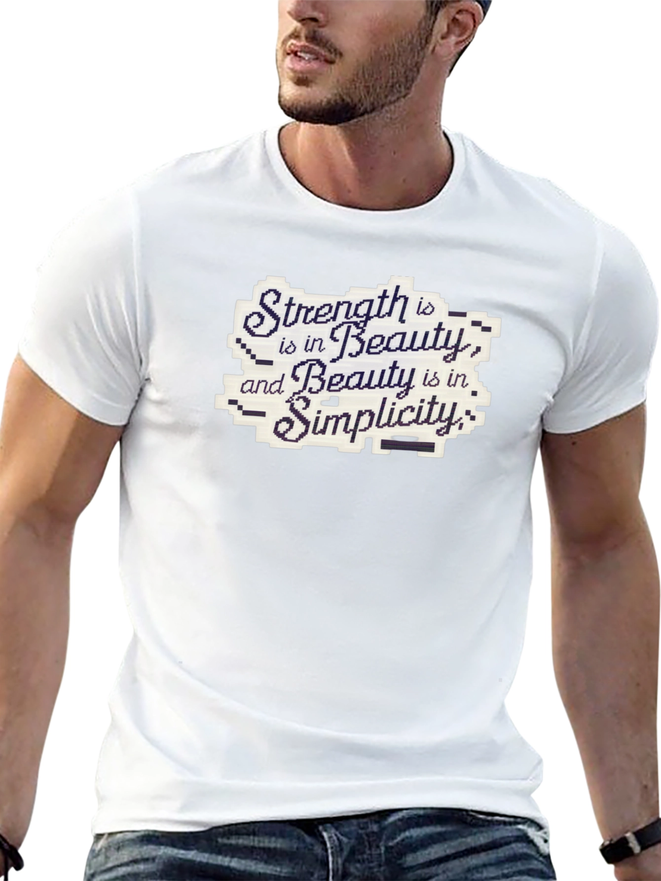 Strength Beauty Simplicity Black Cotton Tee
