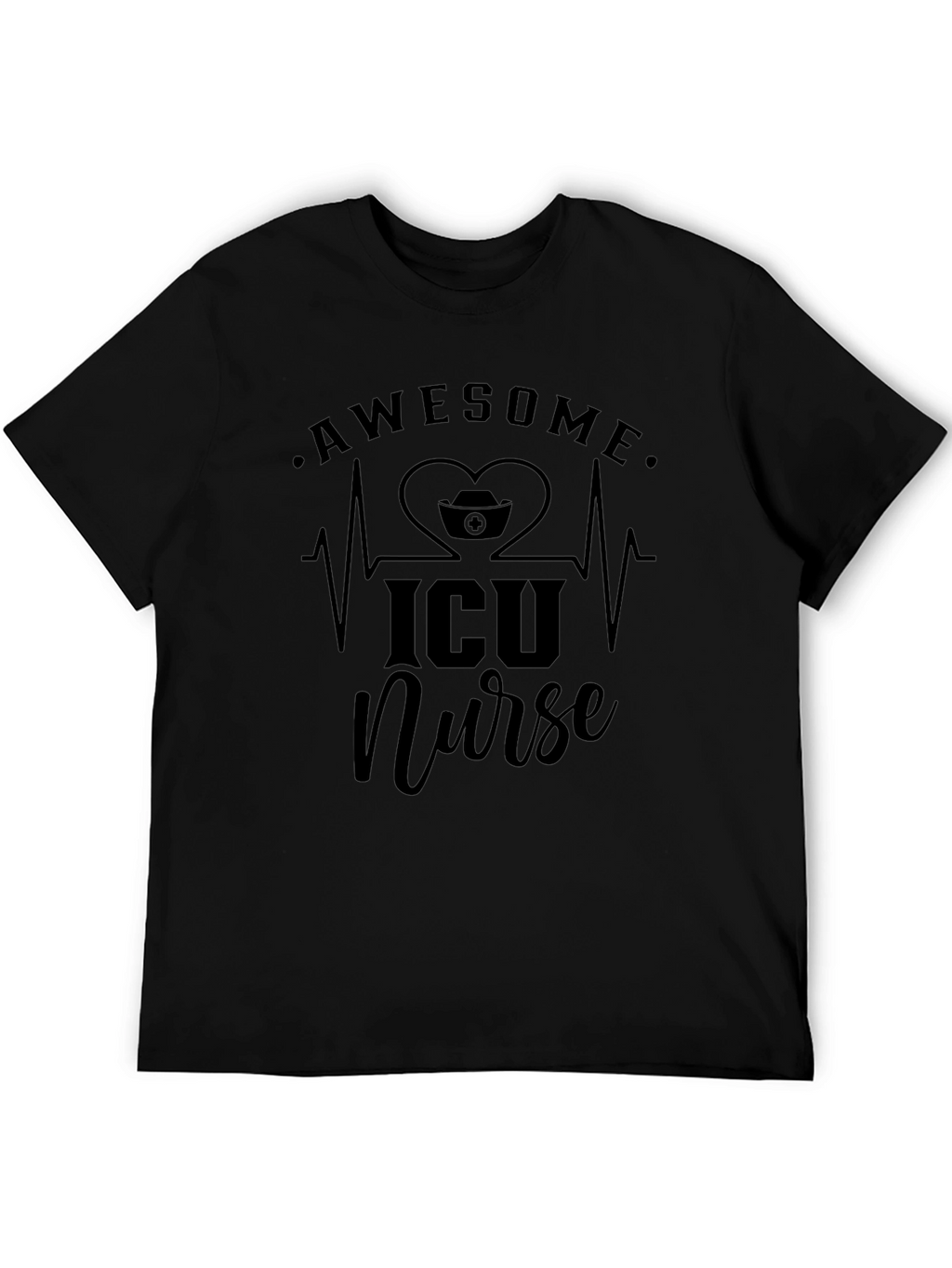 Awesome ICU Nurse Black T-Shirt