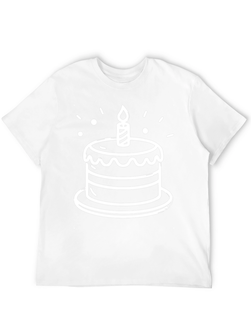 Birthday Cake Graphic Tee - Black Cotton T-Shirt