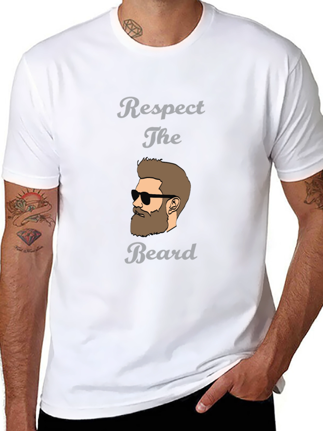 Respect The Beard Graphic Tee - Stylish Mens Shirt