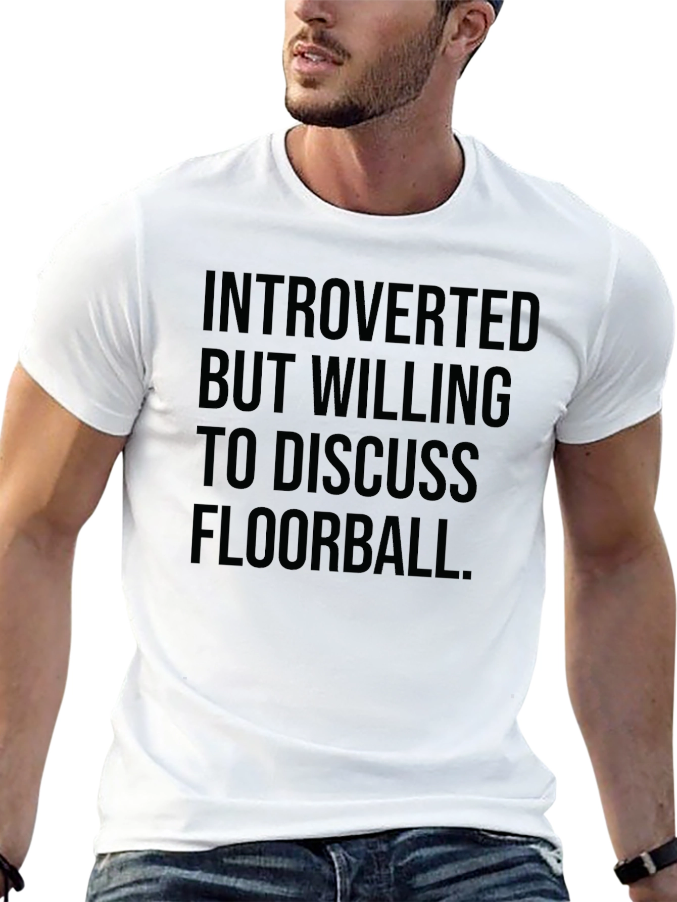 Introverted Floorball T-Shirt - Black Cotton Tee