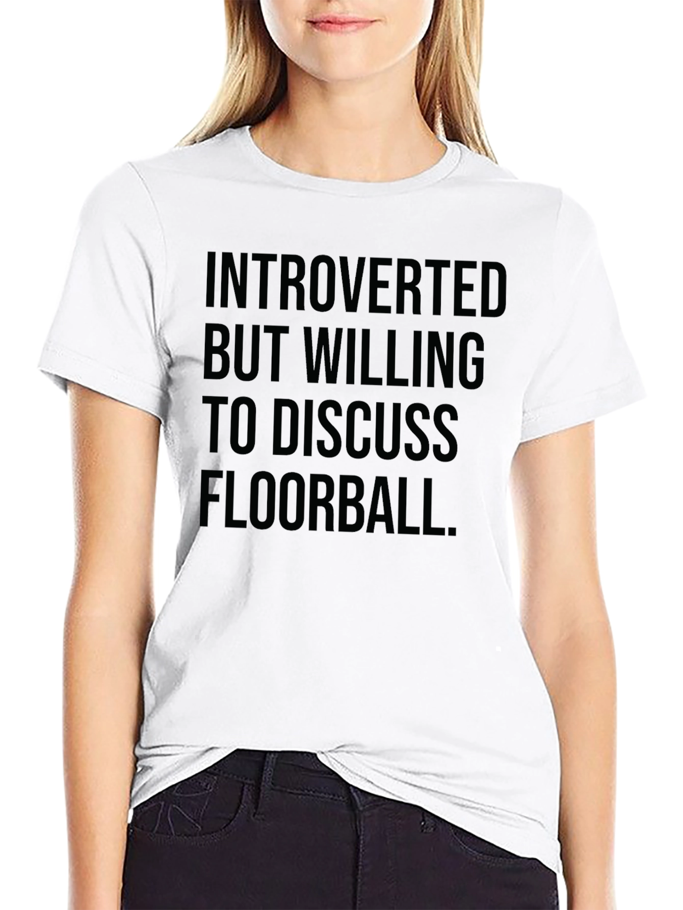 Introverted Floorball T-Shirt - Black Cotton Tee