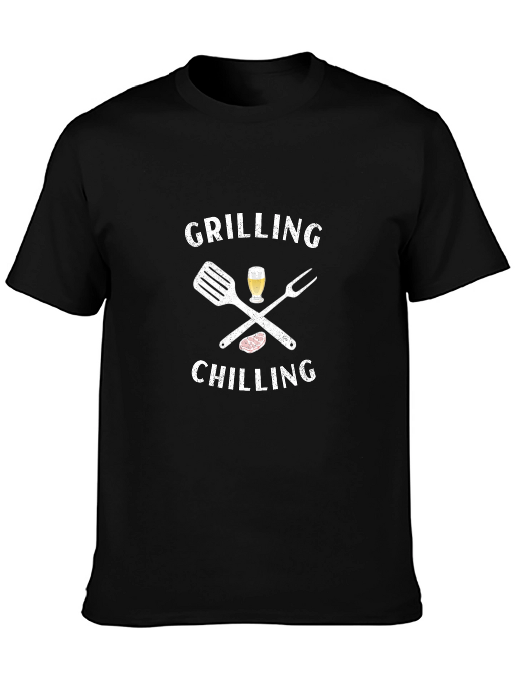 Grilling & Chilling Mens Black Graphic Tee