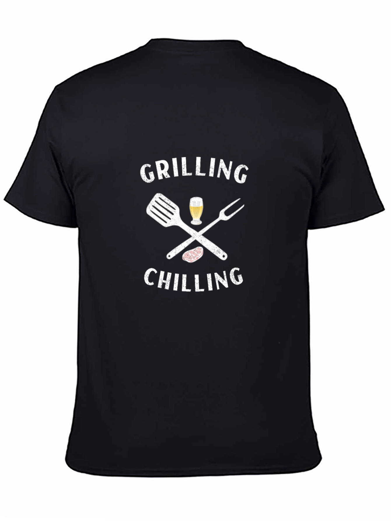 Grilling & Chilling Mens Black Graphic Tee