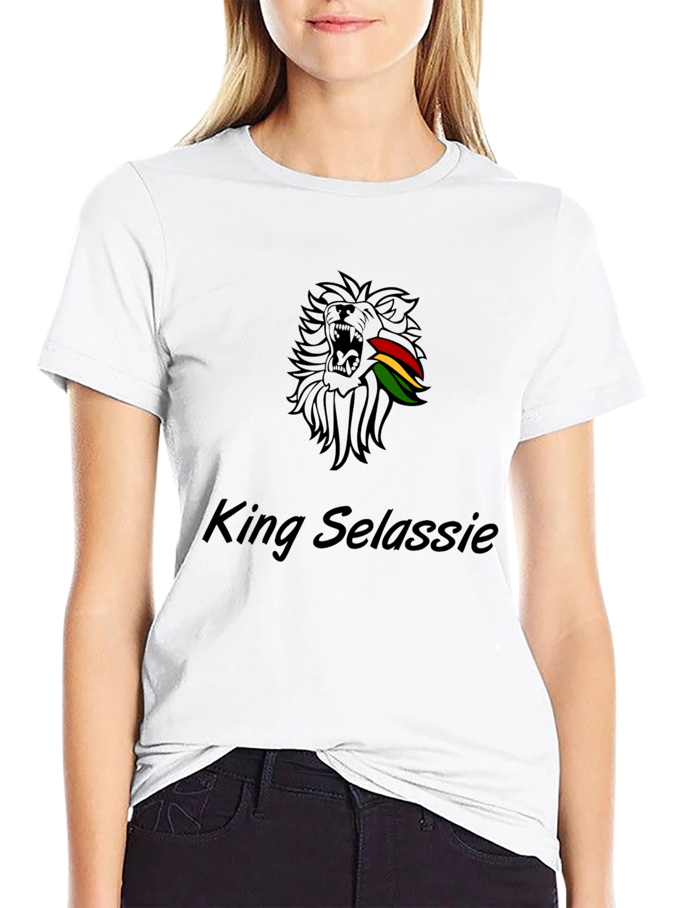 King Selassie Lion T-Shirt - Rastafarian Style