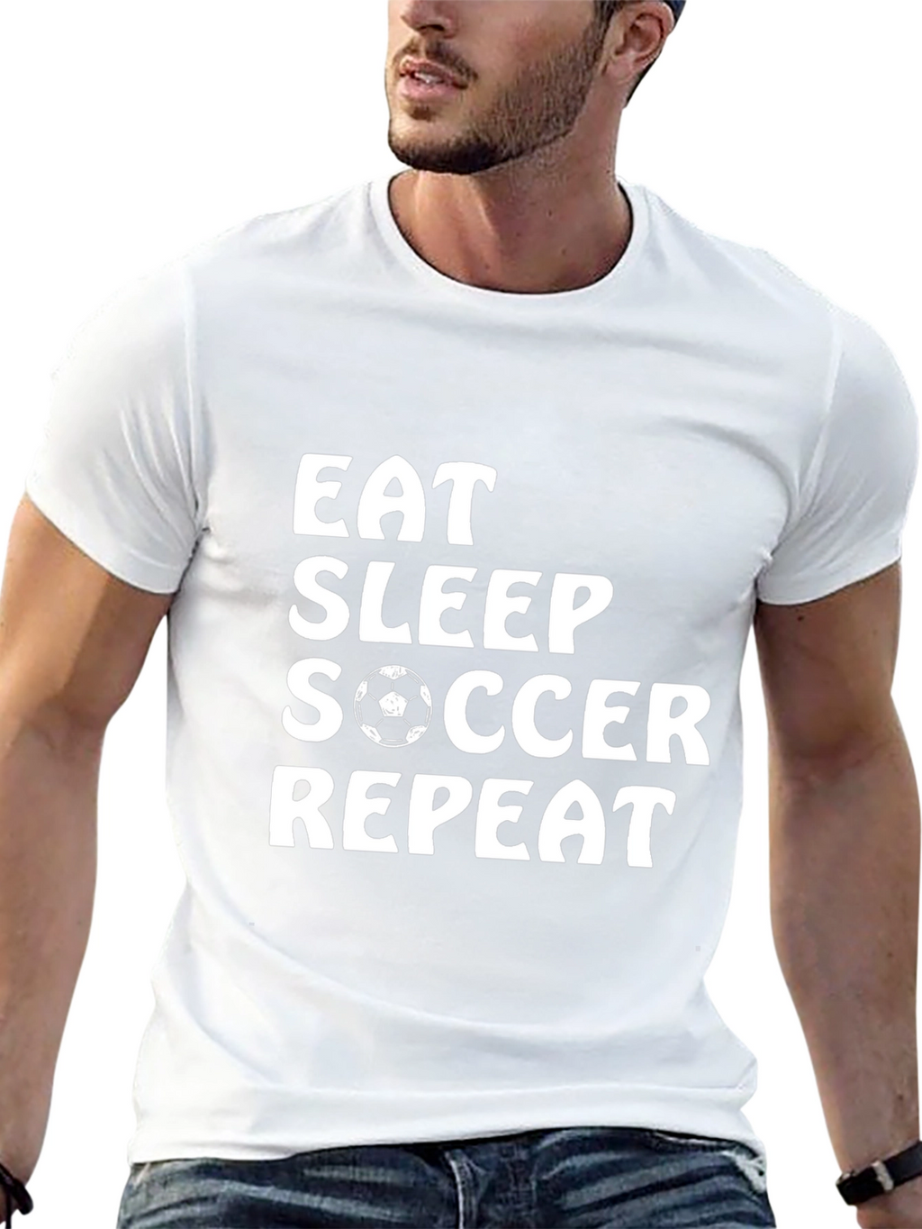 Eat Sleep Soccer Repeat T-Shirt | Soccer Lover Tee