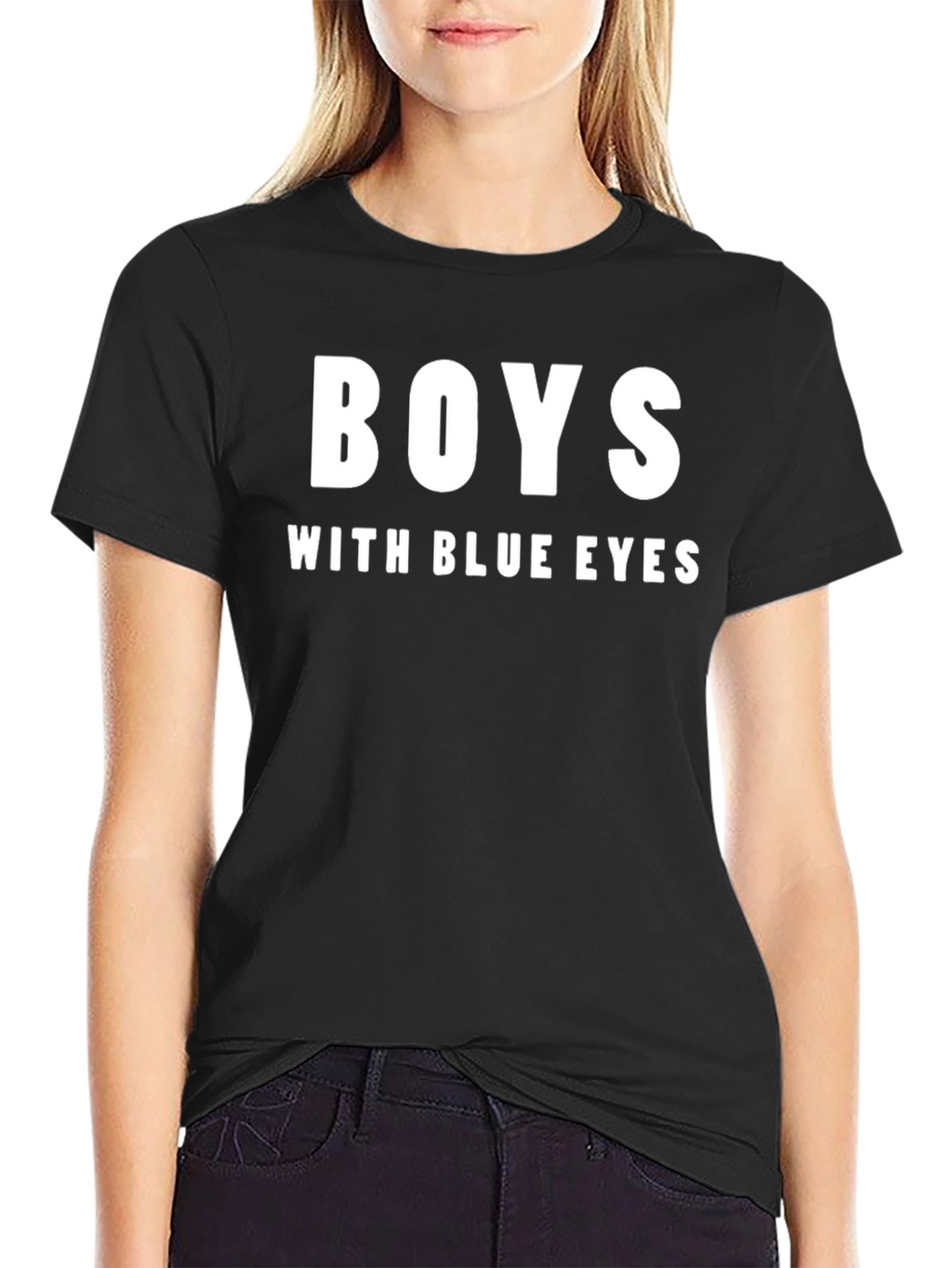 Boys With Blue Eyes T-Shirt - Black Graphic Tee