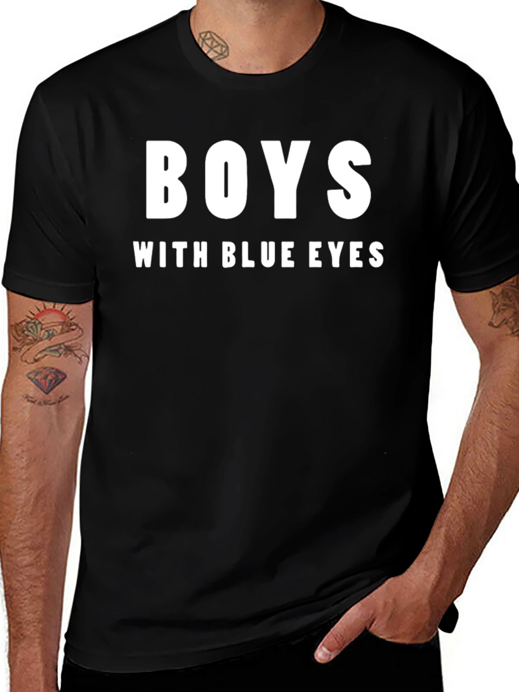 Boys With Blue Eyes T-Shirt - Black Graphic Tee