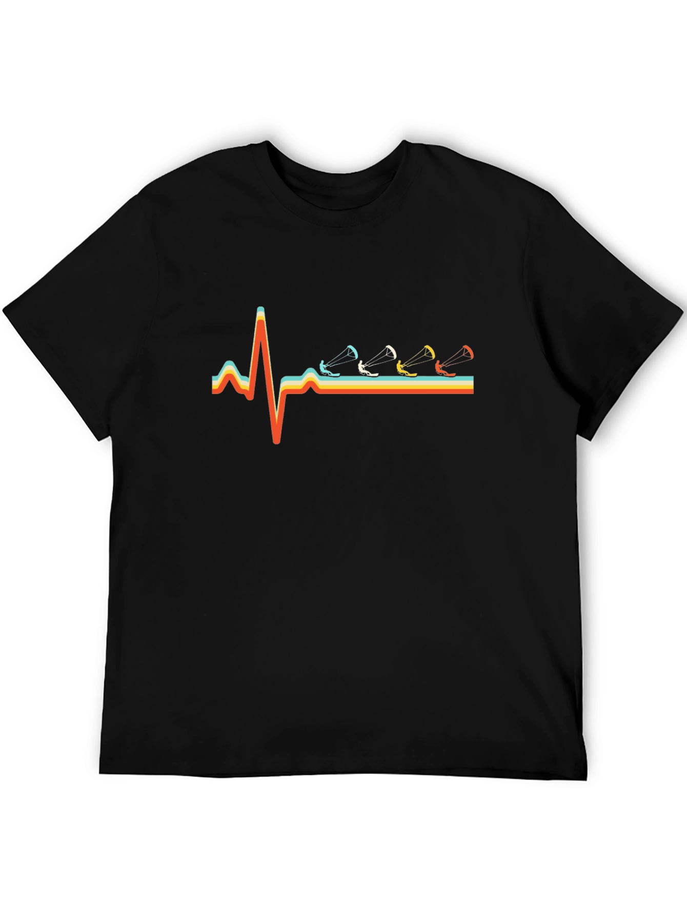 Kitesurfing Heartbeat T-Shirt - Black