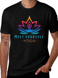 Meet Yourself Yoga Graphic Black T-Shirt