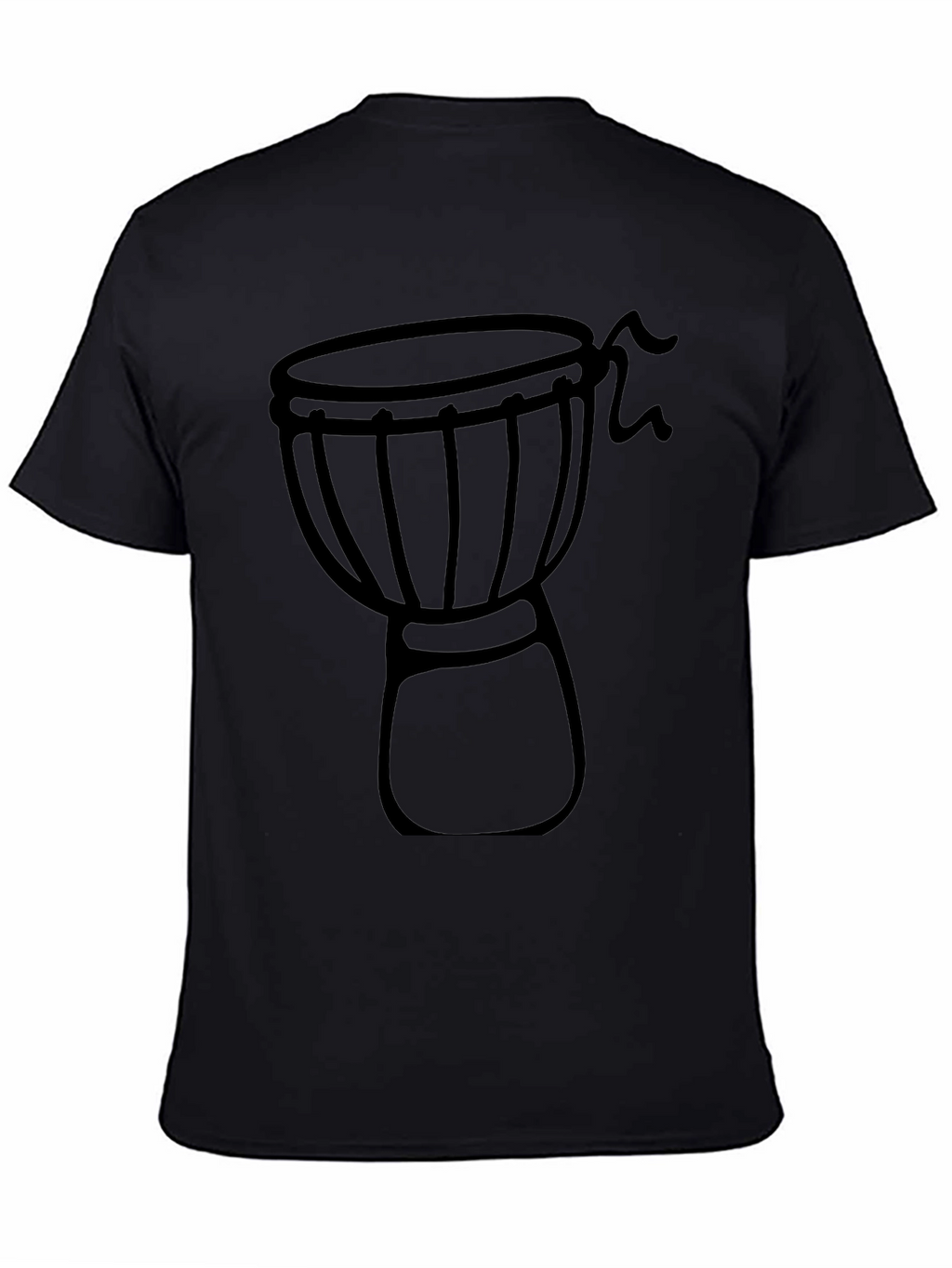 Djembe Drum Graphic Tee - Black Cotton Blend