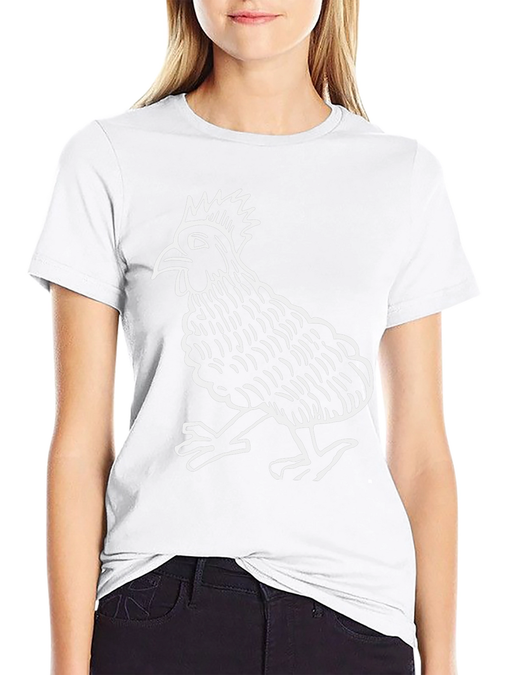 Cool Rooster Graphic Tee - Black Cotton Blend