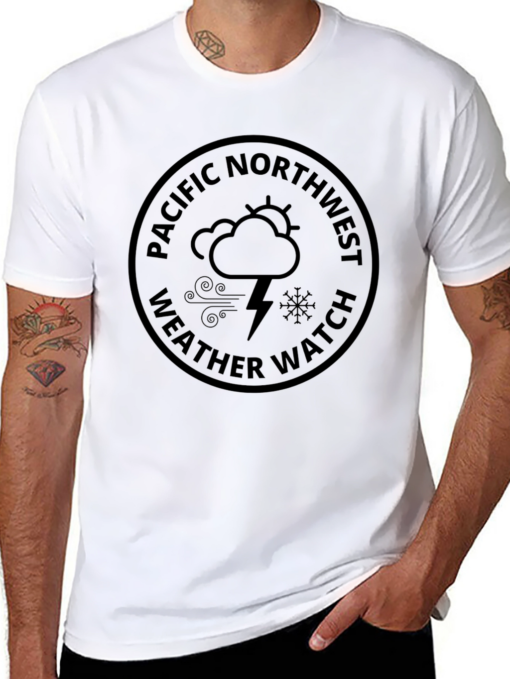 Pacific Northwest Weather Watch Black T-Shirt
