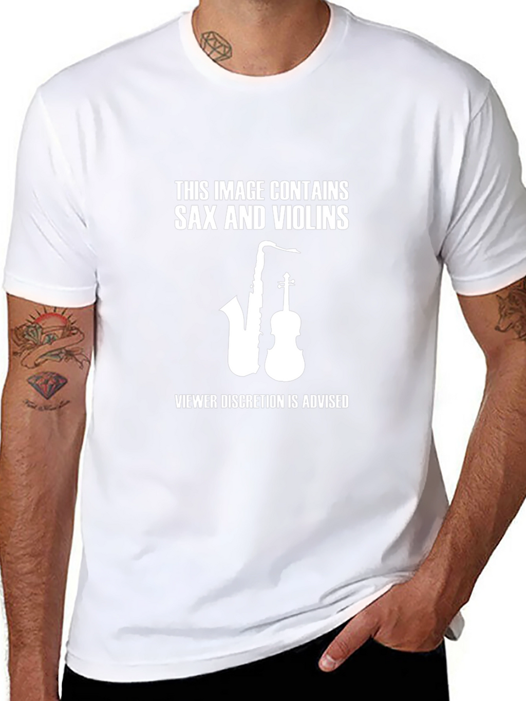 Sax and Violins Graphic T-Shirt - Viewer Discretion Advised