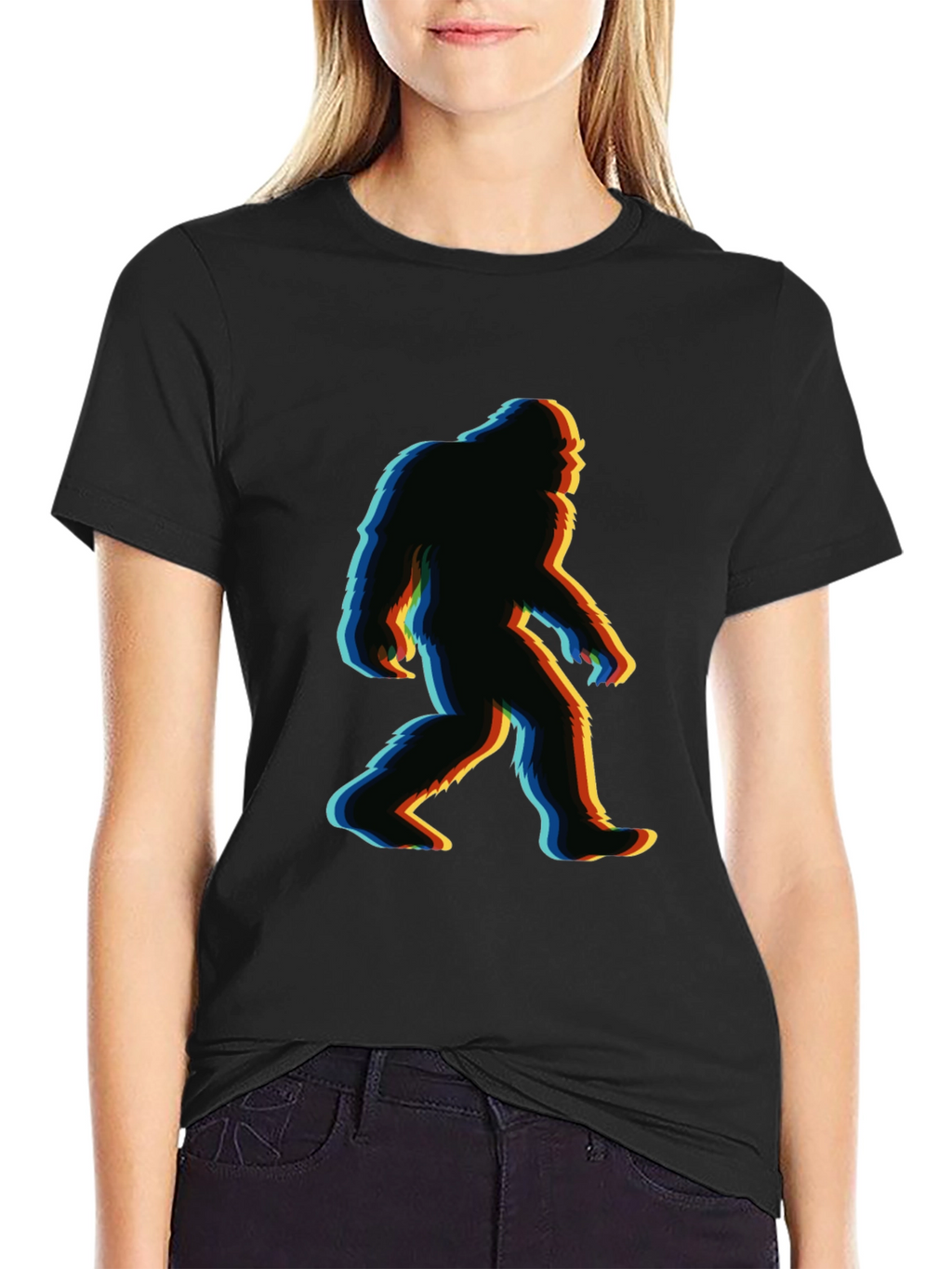 Bigfoot Glitch T-Shirt - Retro Sasquatch Tee
