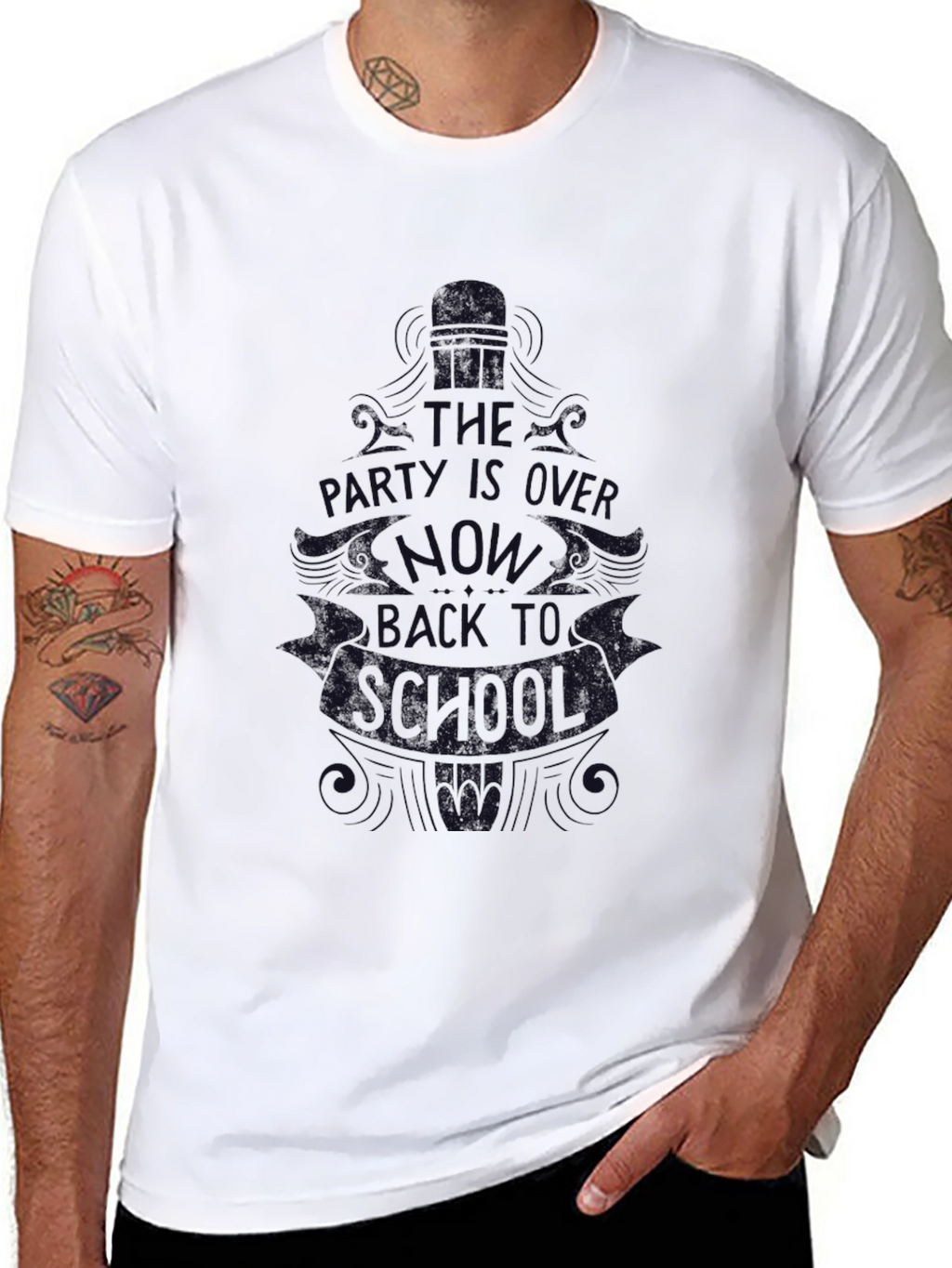 Mens Graphic Print Crew Neck T-Shirt