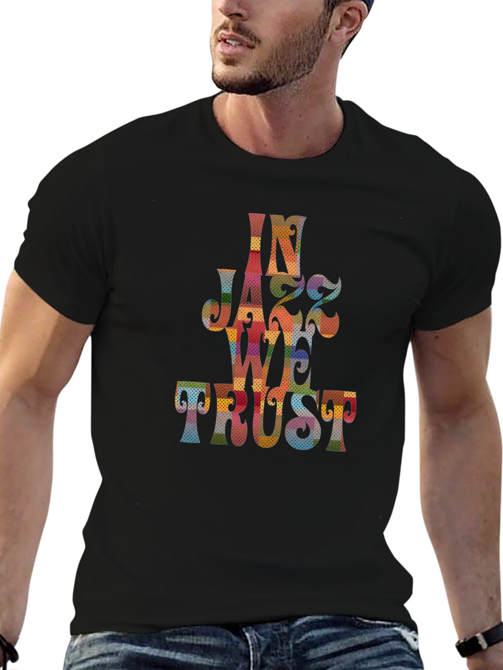 In Jazz We Trust Graphic Tee - Black