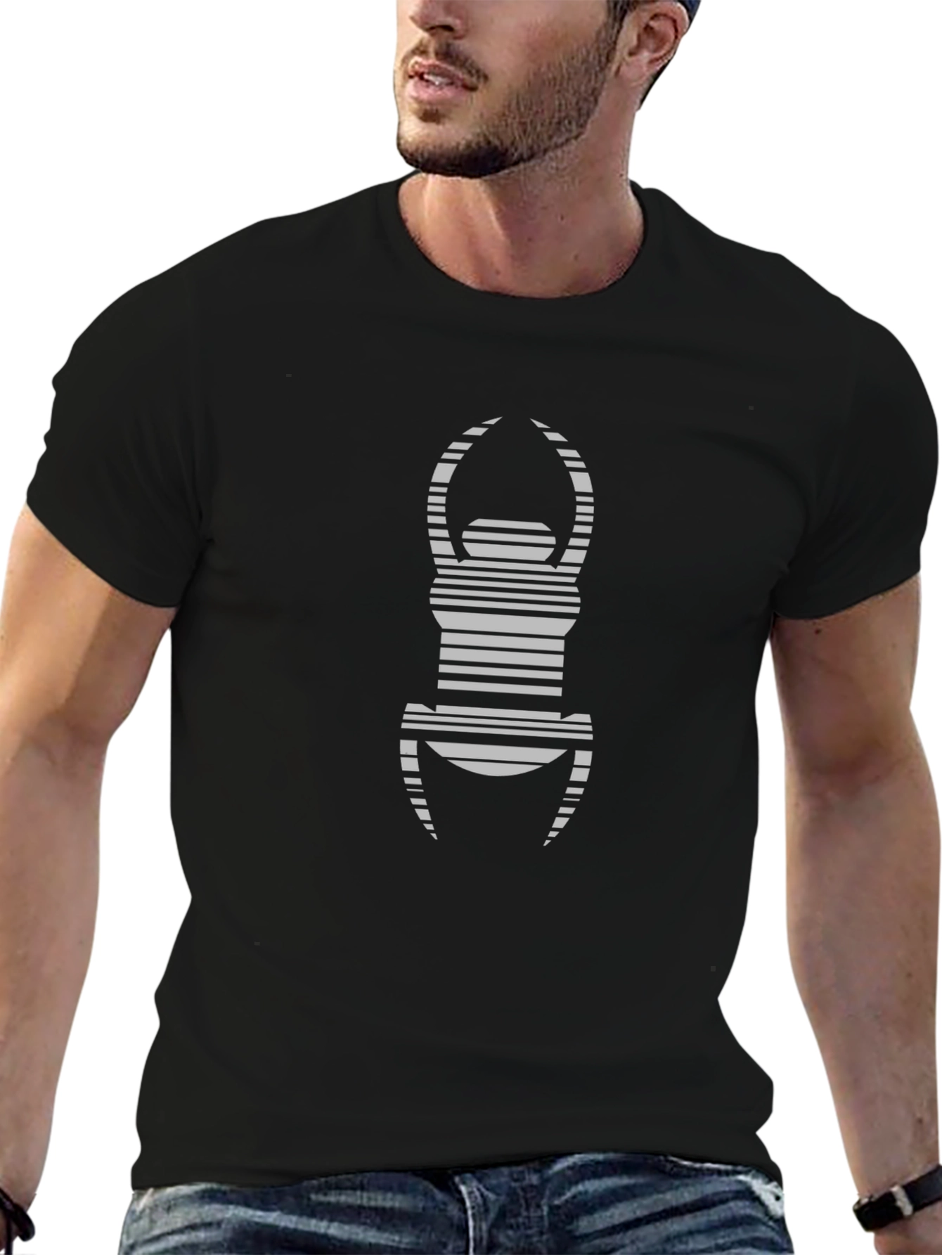 Barcode Beetle Graphic Tee - Black