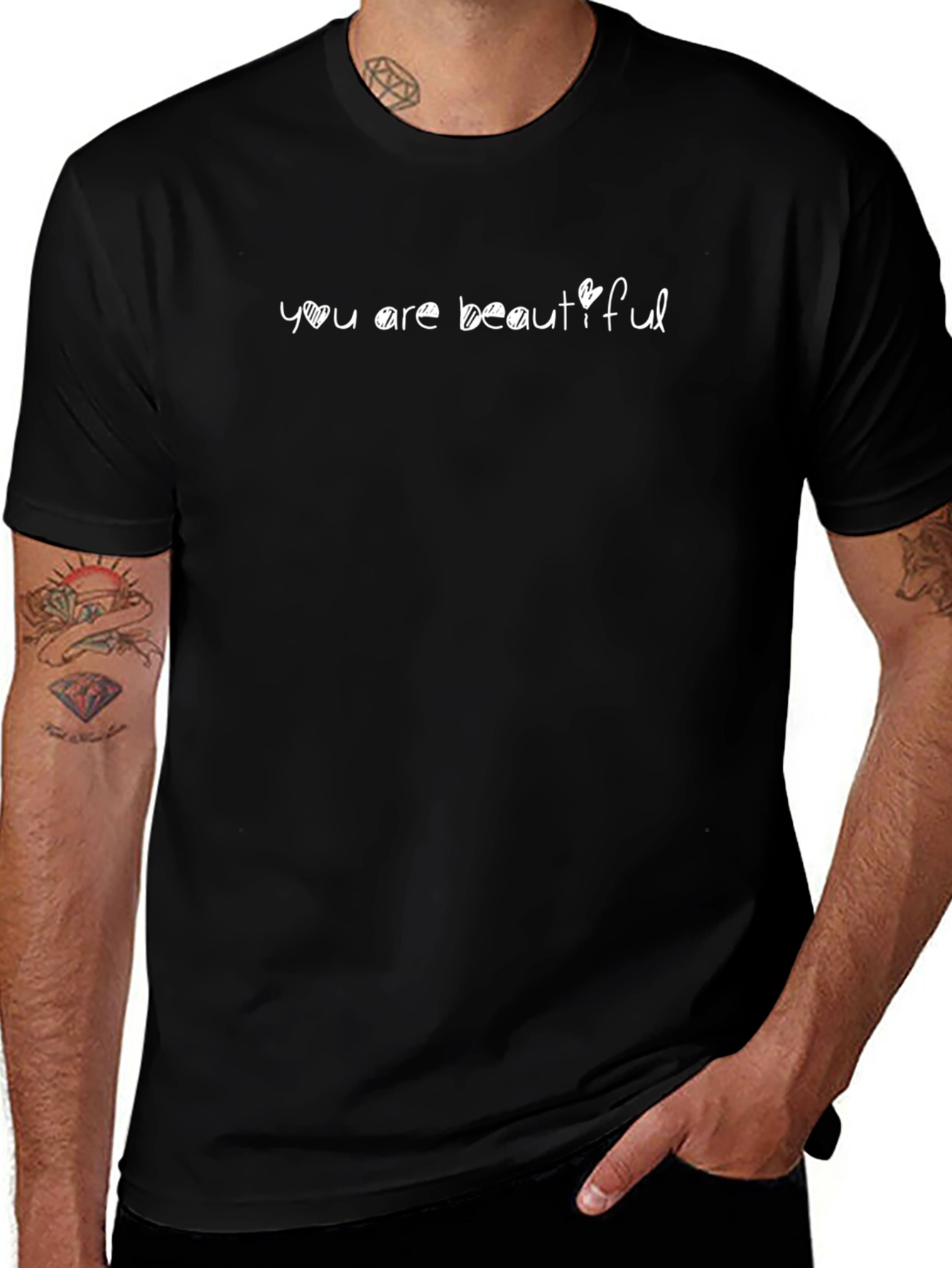 You Are Beautiful Graphic Tee - Black