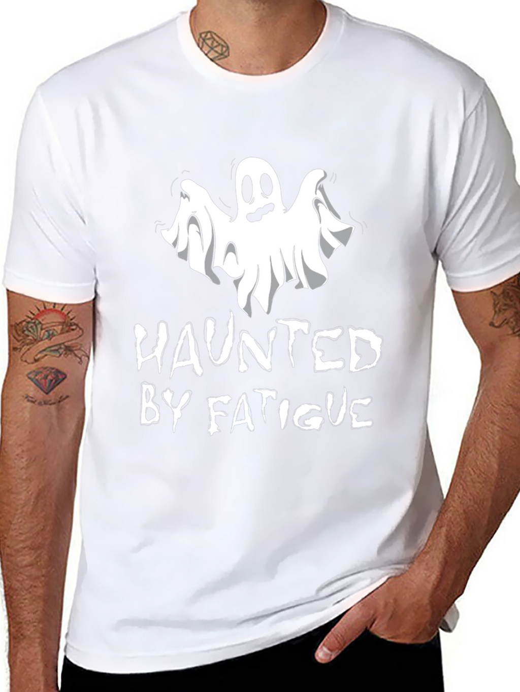 Haunted By Fatigue T-Shirt - Funny Ghost Tee