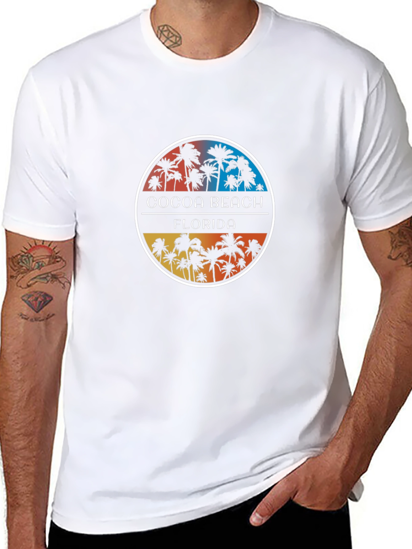 Cocoa Beach Florida Palm Tree Graphic T-Shirt