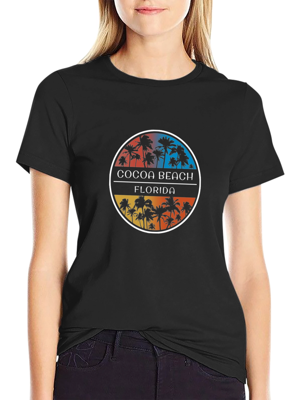 Cocoa Beach Florida Palm Tree Graphic T-Shirt