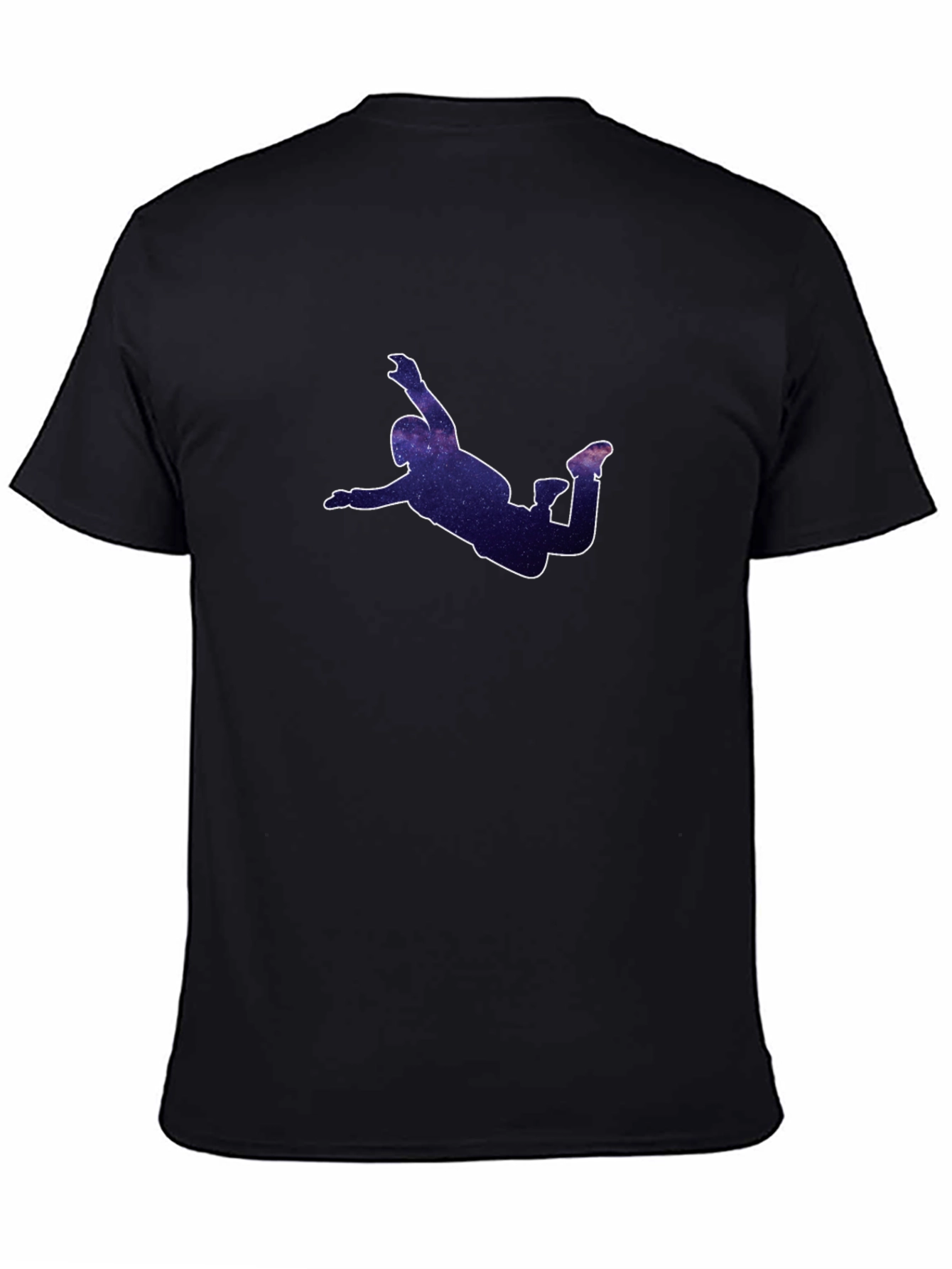 Skydiver Galaxy Print Black T-Shirt