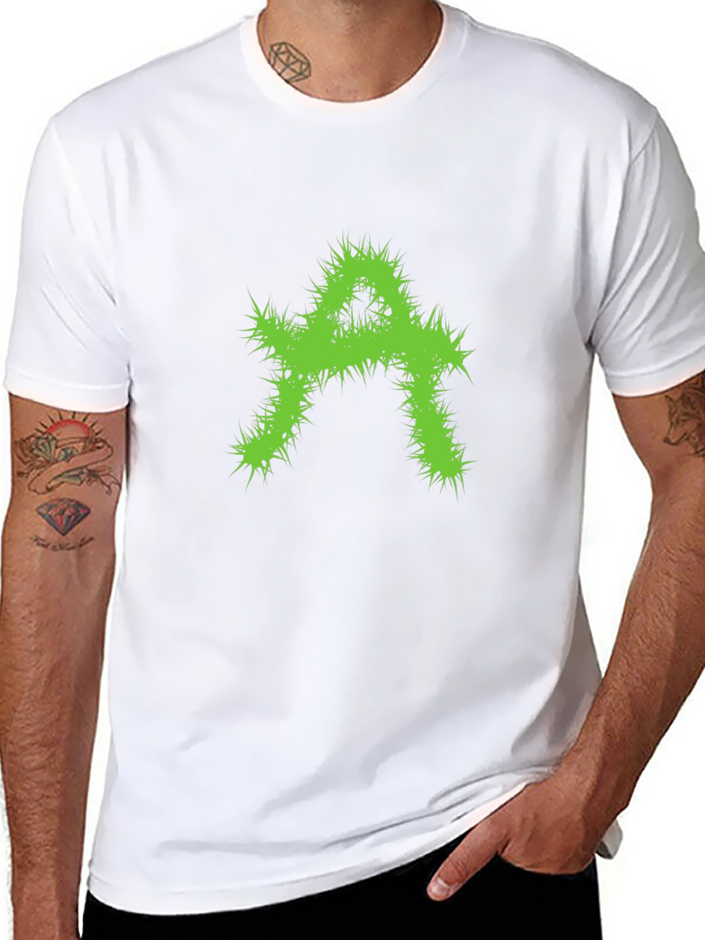 Edgy Green A Graphic Black T-Shirt
